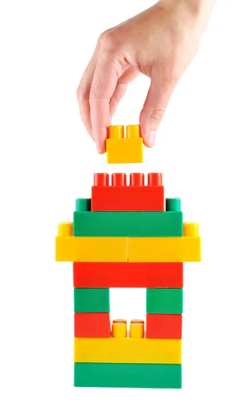 stock image Toy house with hand