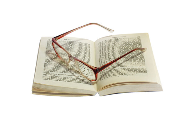 Book and glasses