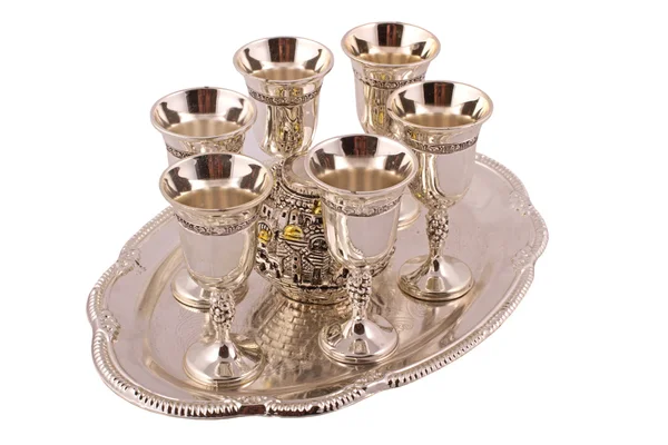 The set of glasses with a candlestick — Stock Photo, Image