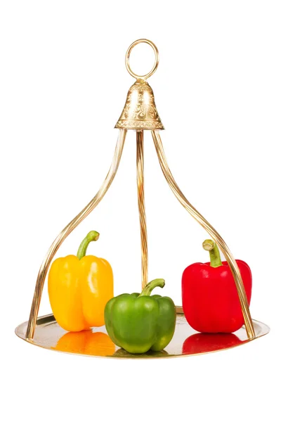 Tre peperoni colorati — Foto Stock