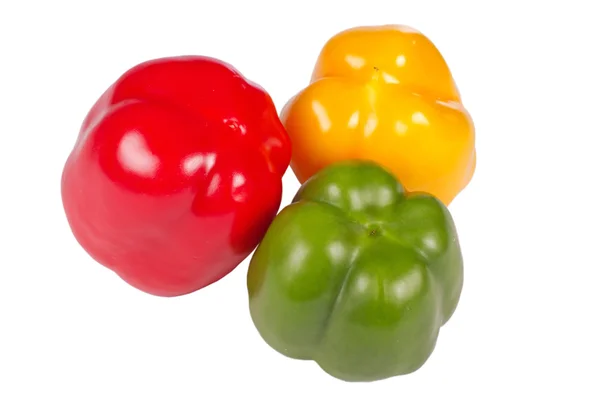 Three colorful pepper back — Stock Photo, Image