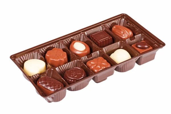 Boîte de chocolats assortis — Photo