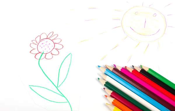 Background with child's drawing Royalty Free Stock Photos