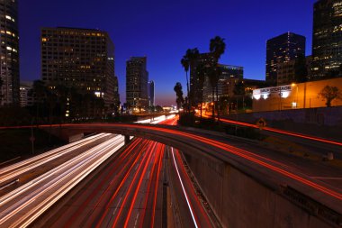 Los Angeles Freeway at Night clipart