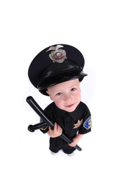 Adorable Image of a Child Police Officer clipart