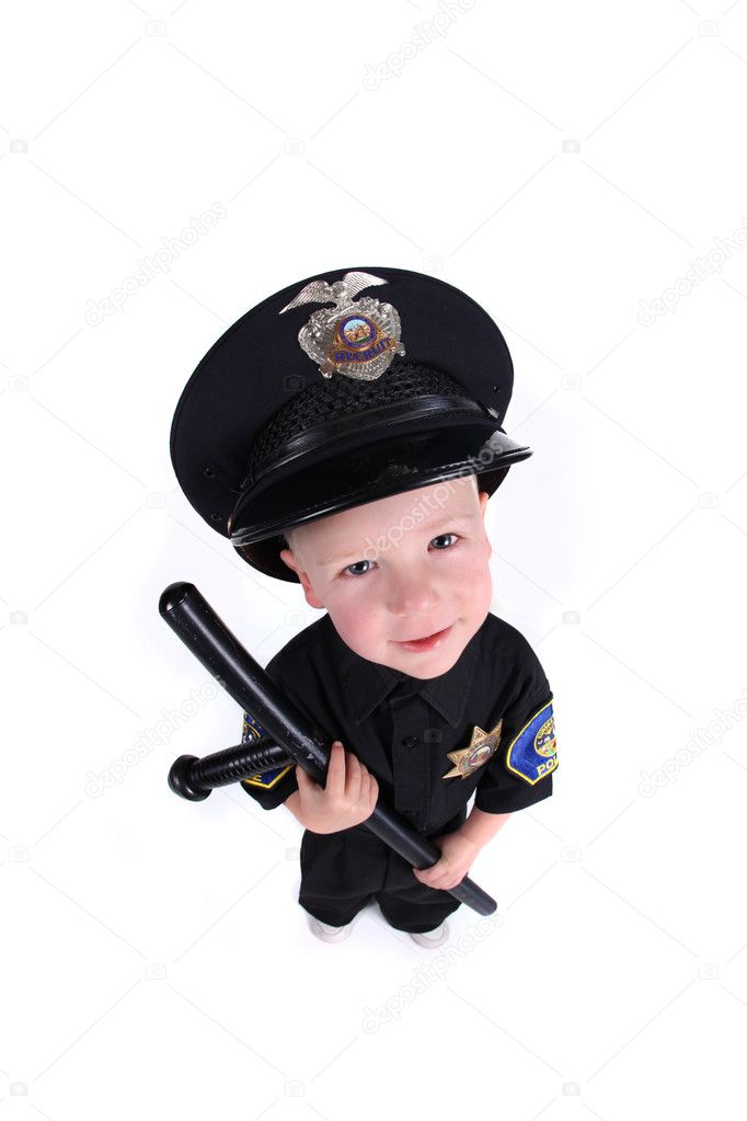 Adorable Image of a Child Police Officer