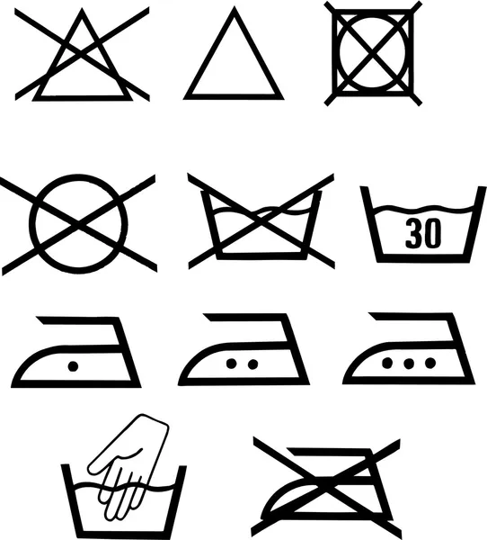 Illustrated washing pictograms — Stock Photo, Image