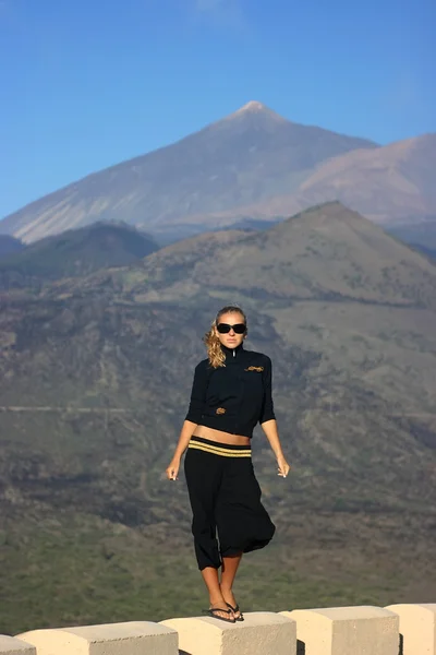 Volcano girl Stock Photo