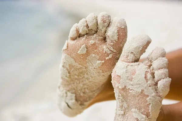 Ноги в піску Ліцензійні Стокові Зображення
