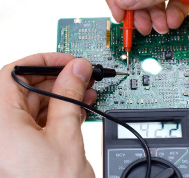 Printed circuit board and multimeter clipart