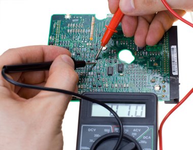 Printed circuit board and multimeter clipart