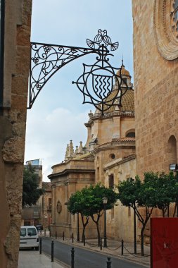 Tarragona street near cathedral clipart