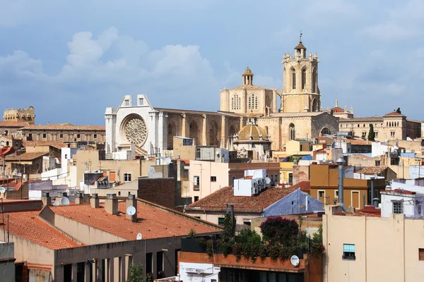 Vista sulla cattedrale di Tarragona dal Pretorio Foto Stock