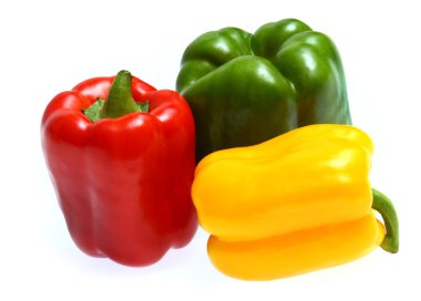 Red, yellow and green peppers clipart