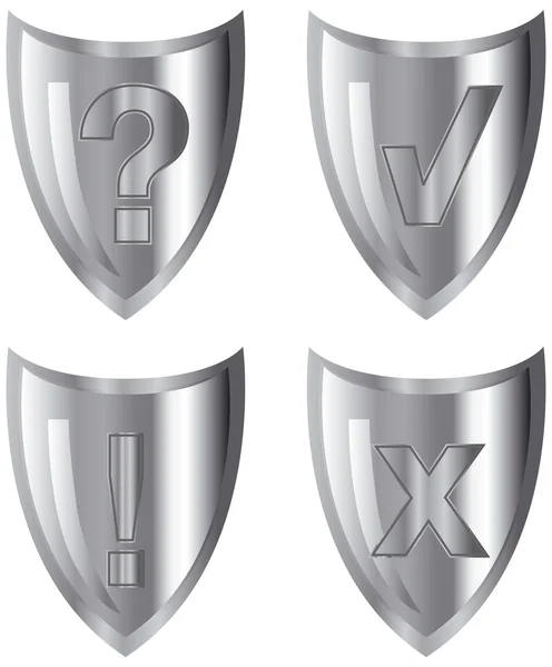 Silberne Vektor-Symbole — Stockvektor