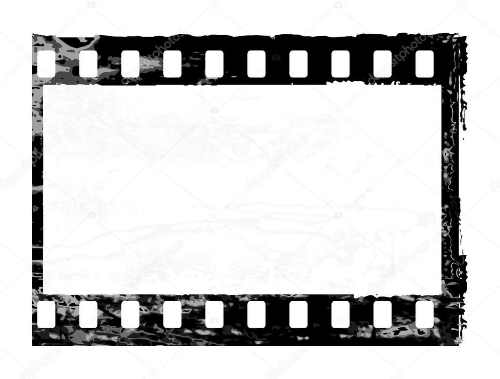 Aged vector illustration of a grunge filmstrip frame.