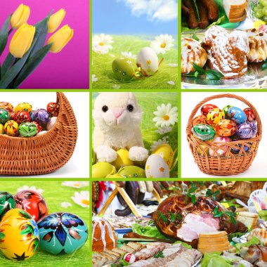 Traditional Easter - themed collage clipart