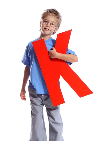 文字"k"の少年 — ストック写真