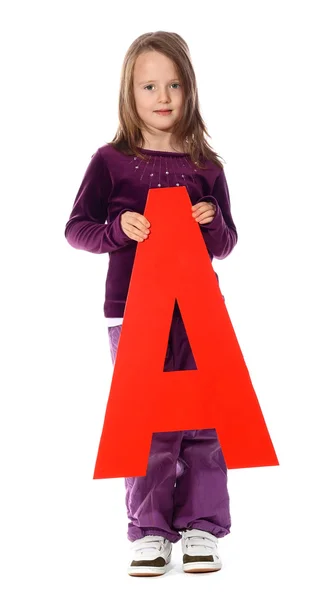 字母"a"的女孩 — 图库照片