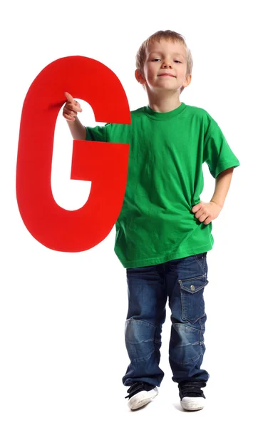 "u" betűvel fiú — Stock Fotó