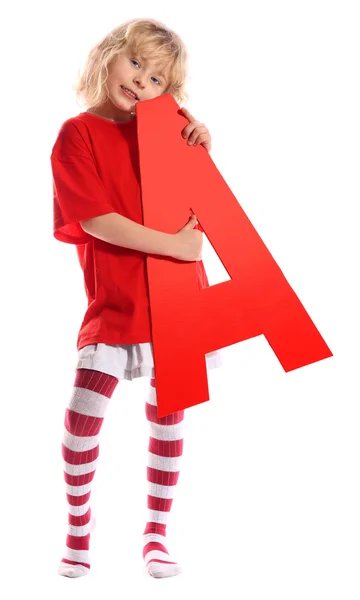 Letter "A" girl — Stock Photo, Image