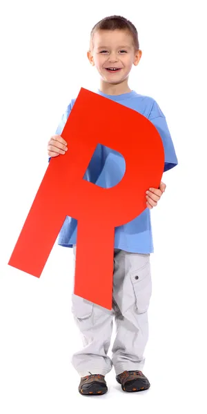 Буква "Р" мальчик — стоковое фото