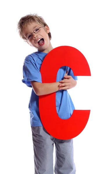 字母"c"的男孩 — 图库照片