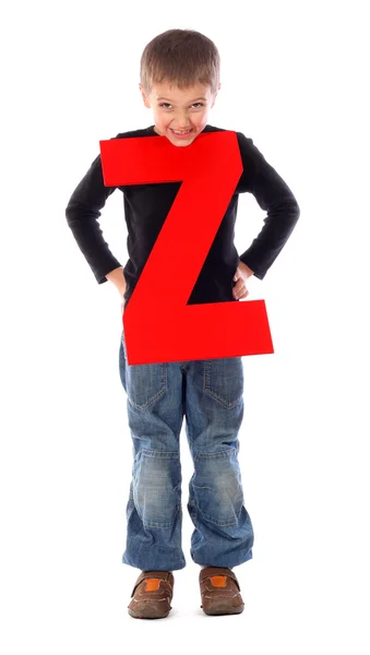 Chłopiec litery "z" — Zdjęcie stockowe