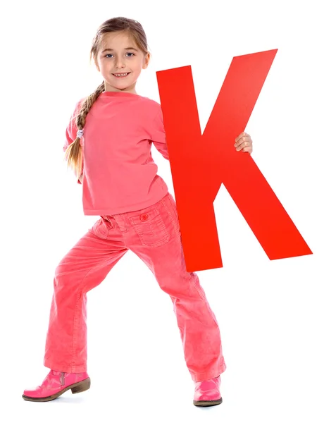 字母"k"的女孩 — 图库照片