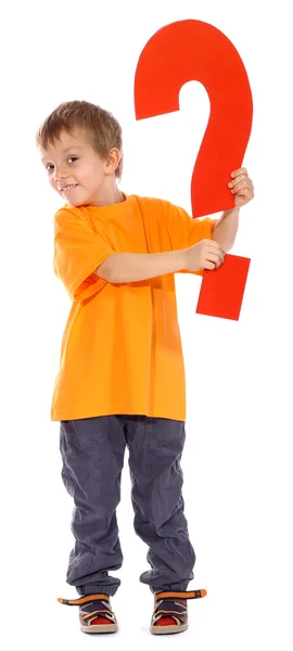 Soru işareti çocuk — Stok fotoğraf