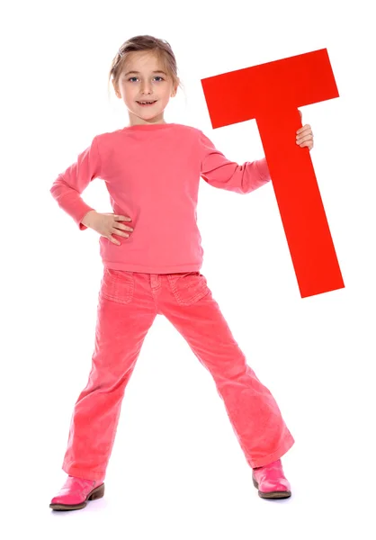 "t" betűvel lány — Stock Fotó