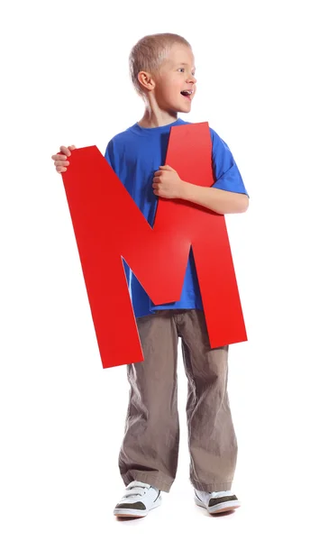 Письмо "М" мальчик — стоковое фото