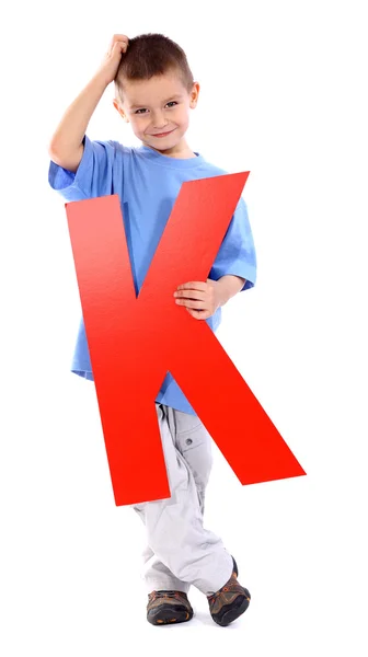 字母"k"的男孩 — 图库照片