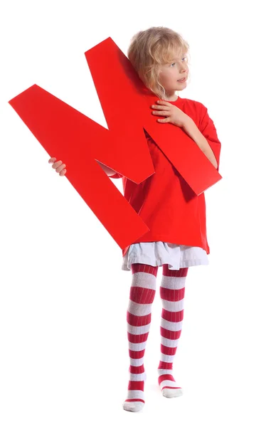 "m" betű lány — Stock Fotó
