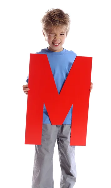 편지 "m" 소년 — 스톡 사진