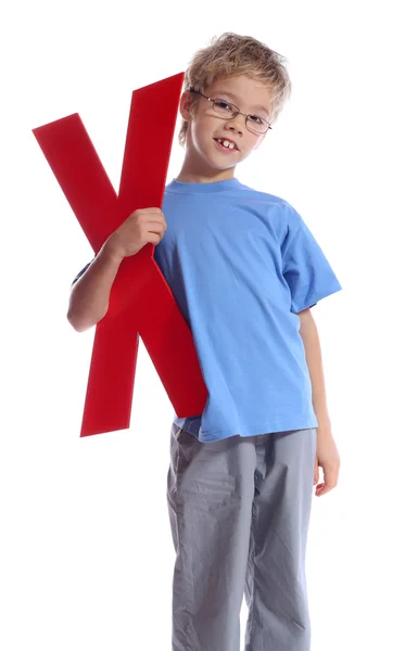 Carta "X" rapaz — Fotografia de Stock