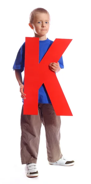 文字"k"の少年 — ストック写真