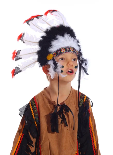 Retrato de um menino nativo americano — Fotografia de Stock