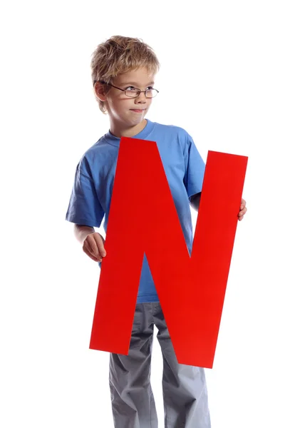 "n" betű fiú — Stock Fotó