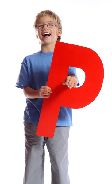 Літеру «p» хлопчик — стокове фото