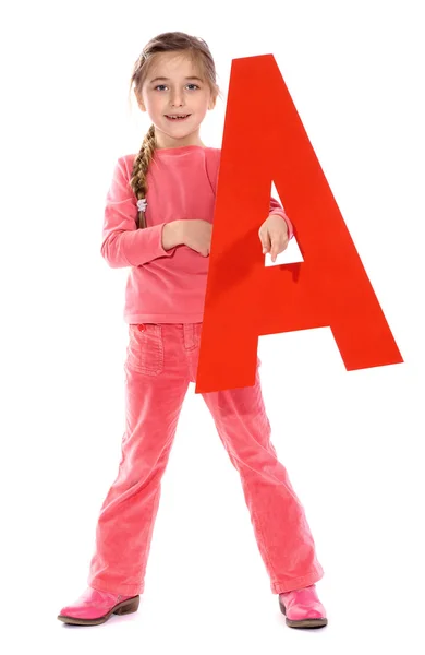 Letter "A" girl — Stock Photo, Image