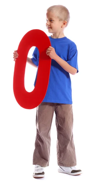 字母"o"的男孩 — 图库照片