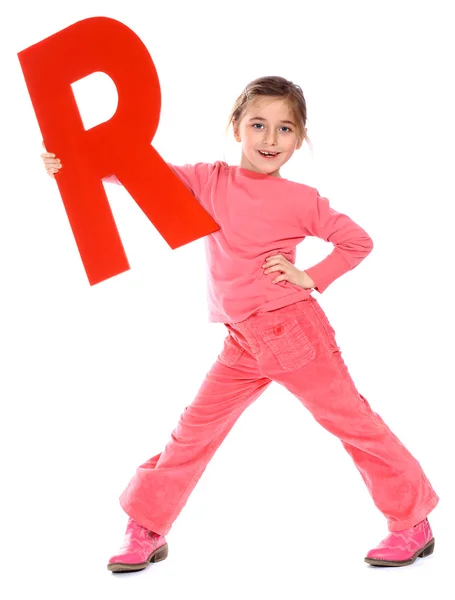 Letter "R" girl — Stock Photo, Image