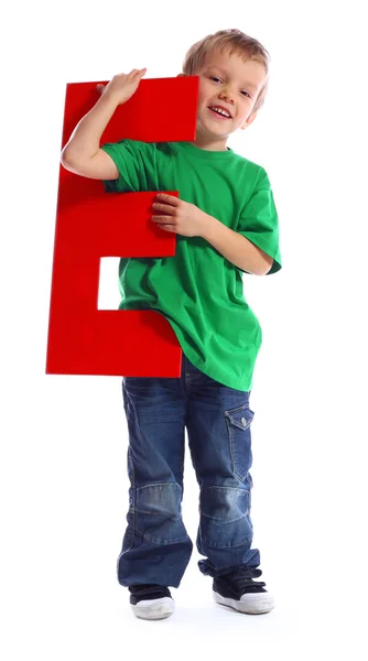 Хлопчик буква "е" — стокове фото
