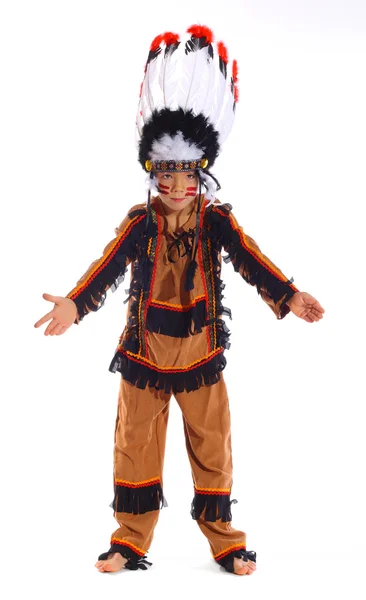 Retrato de um menino nativo americano — Fotografia de Stock