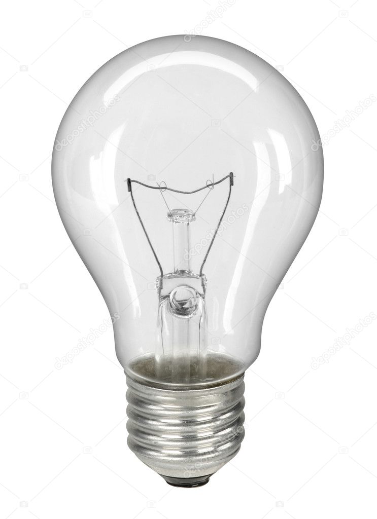 Lightbulb isolated on white - with clipping path