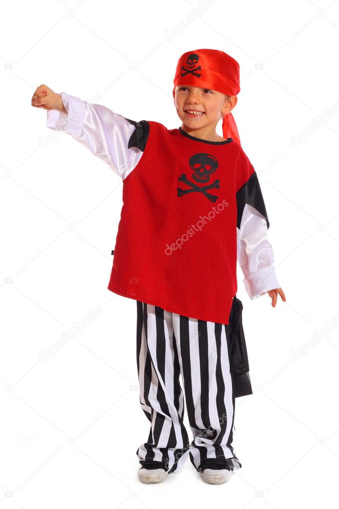Child play acting a Pirate