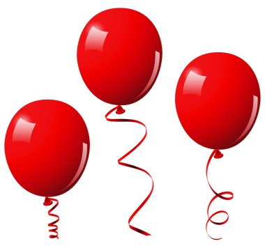 Vector illustration of red balloons clipart
