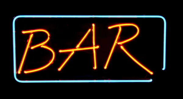 Oranje lichtreclame bar — Stockfoto