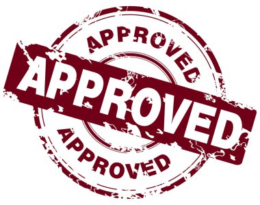 Office stamp with the word approved clipart